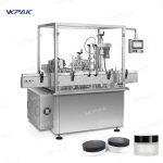 Автоматическая ротационная линия розлива, укупорки и укупорки баночек с косметическим кремом