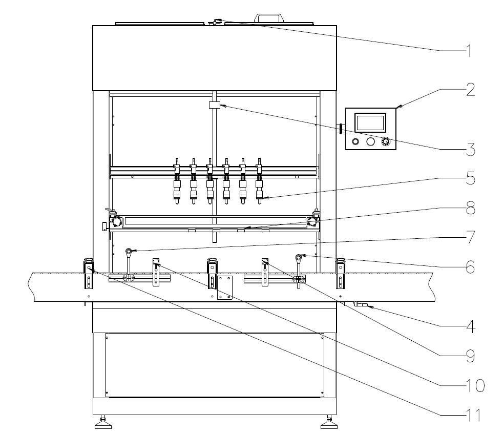 drawing of overflow filling machines автоматическая машина для розлива через перелив.jpg