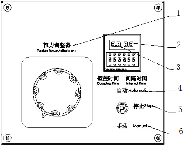 control panel for desktop screw capping machinery Функция панели управления для оборудования для укупорки винтовыми крышками.jpg