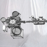 Машина для наполнения и укупорки небольших пробирок с горизонтальной этикетировочной машиной